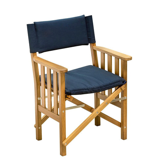 Whitecap Director's Chair II w/Navy Cushion - Teak - Boat Gear USA