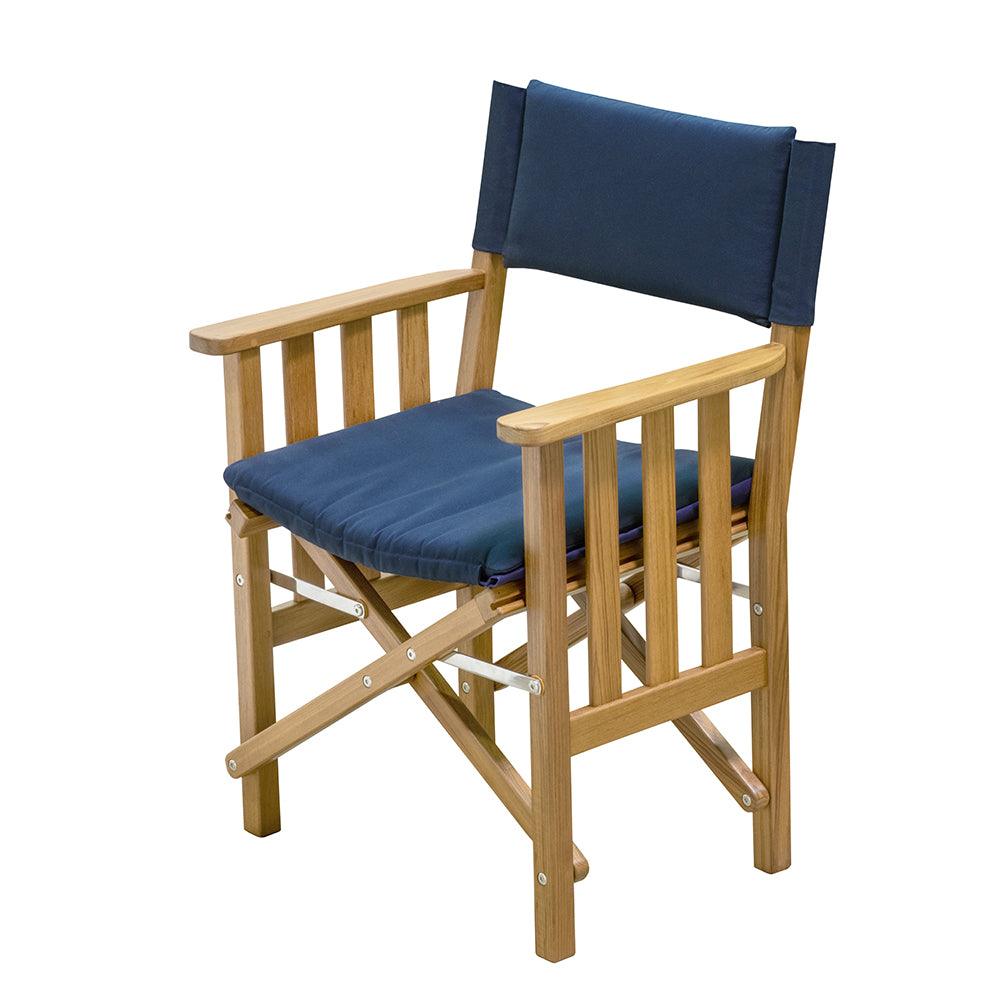 Whitecap Director's Chair II w/Navy Cushion - Teak - Boat Gear USA