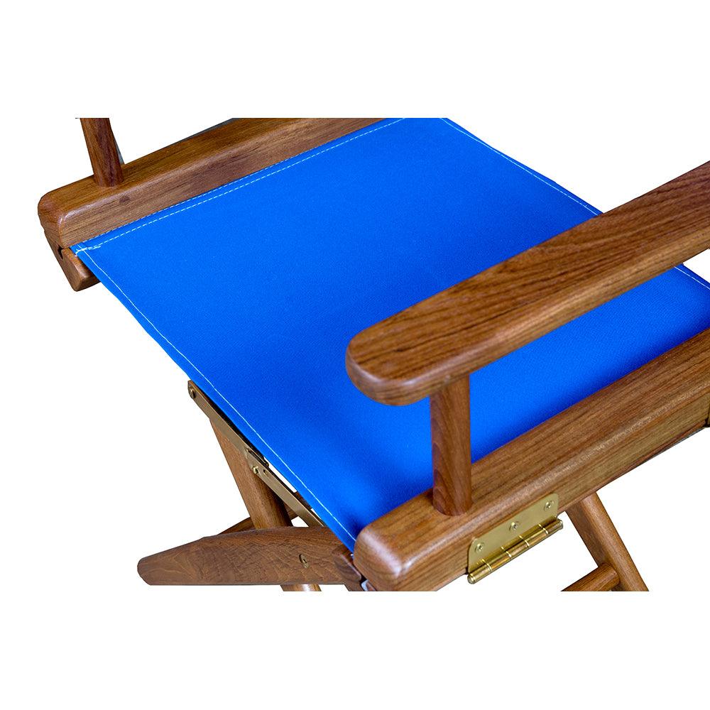 Whitecap Director's Chair w/Blue Seat Covers - Teak - Boat Gear USA