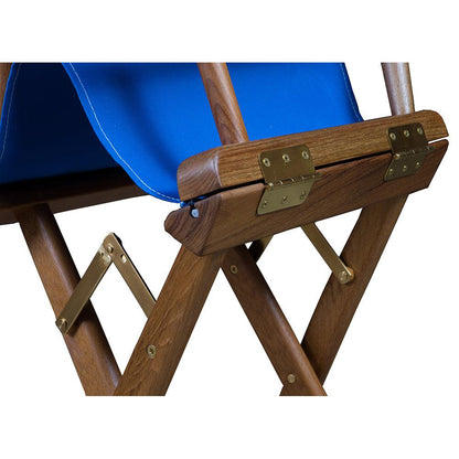 Whitecap Director's Chair w/Blue Seat Covers - Teak - Boat Gear USA