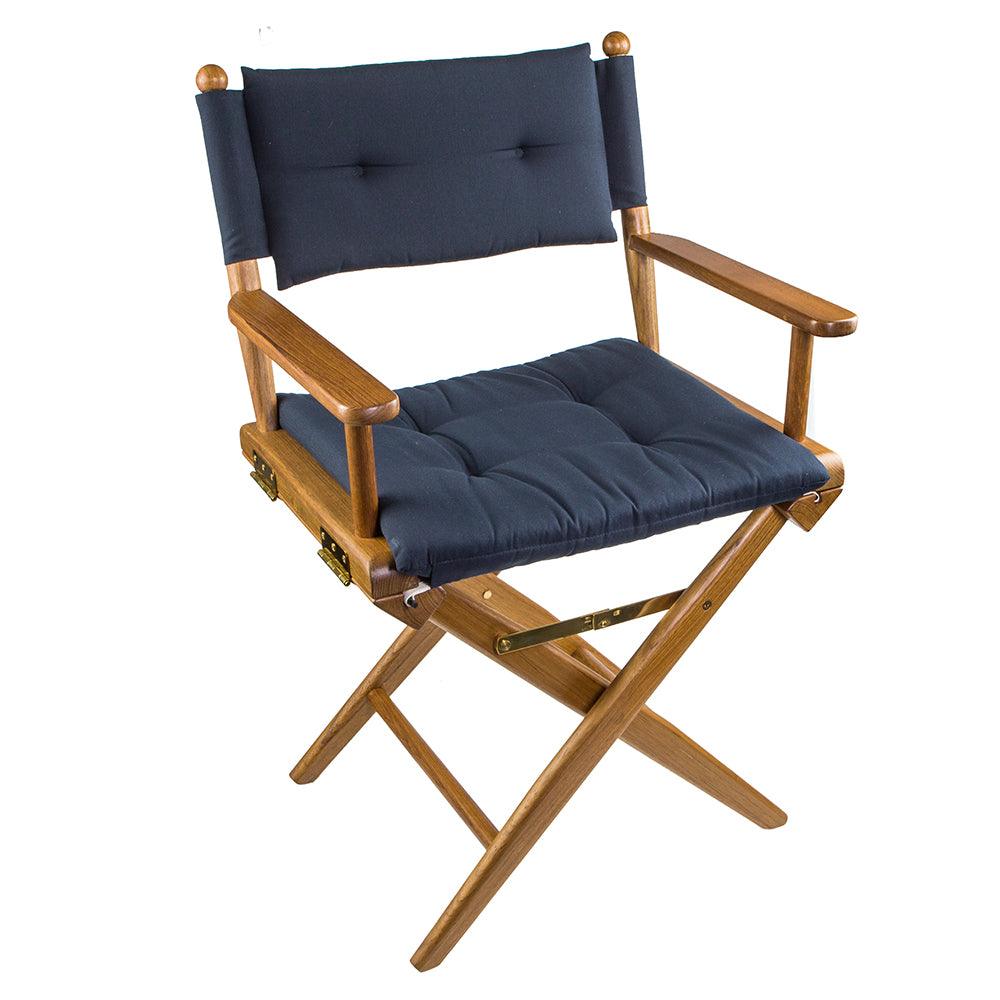 Whitecap Director's Chair w/Navy Cushion - Teak - Boat Gear USA