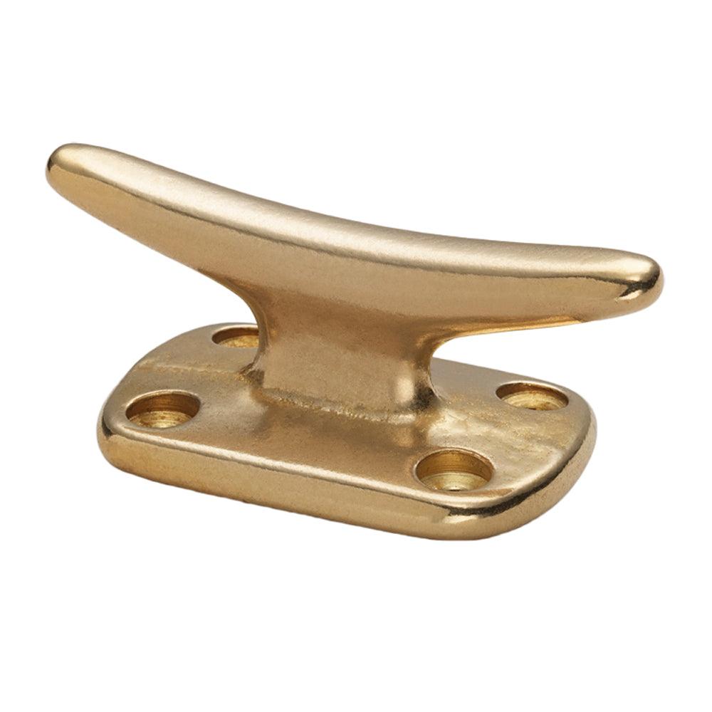 Whitecap Fender Cleat - Polished Brass - 2" - Boat Gear USA