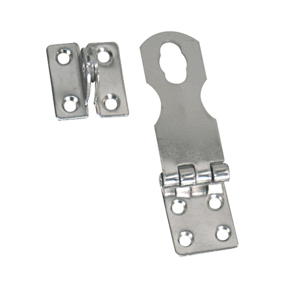 Whitecap Fixed Safety Hasp - CP/Brass - 1" x 3" - Boat Gear USA