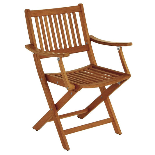 Whitecap Folding Chair w/Arms - Teak - Boat Gear USA