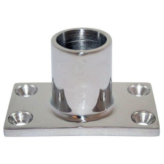 Whitecap ⅞" O.D. 90° Rectangle Base SS Rail Fitting - Boat Gear USA