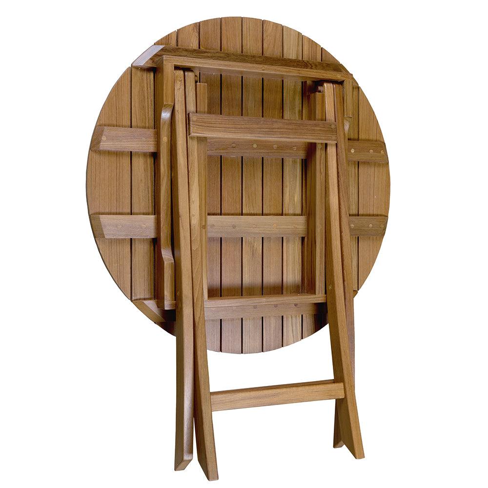 Whitecap Round Slat Table - Teak - Boat Gear USA