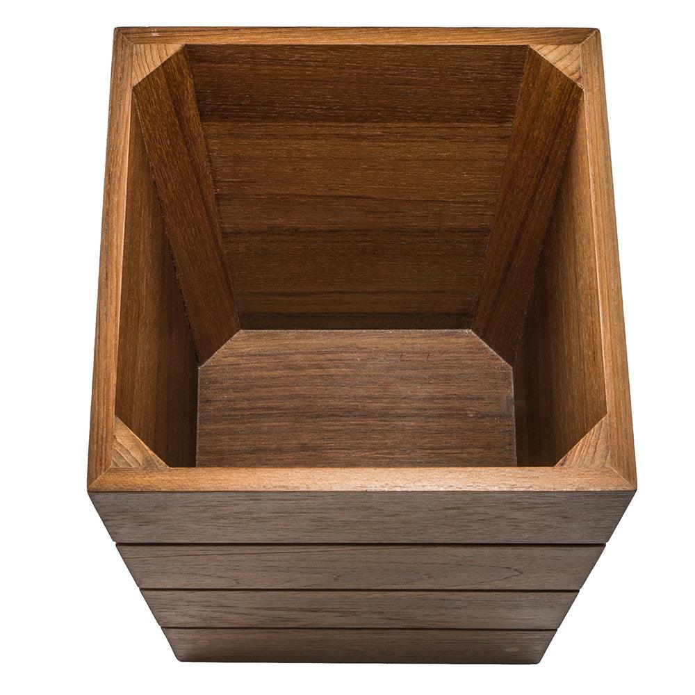 Whitecap Small Waste Basket - Teak - Boat Gear USA