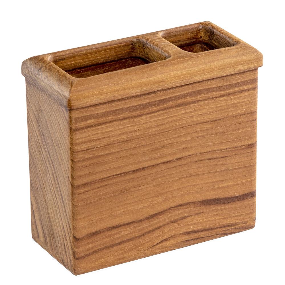 Whitecap Square Toothbrush Holder (Oiled) - Teak - Boat Gear USA