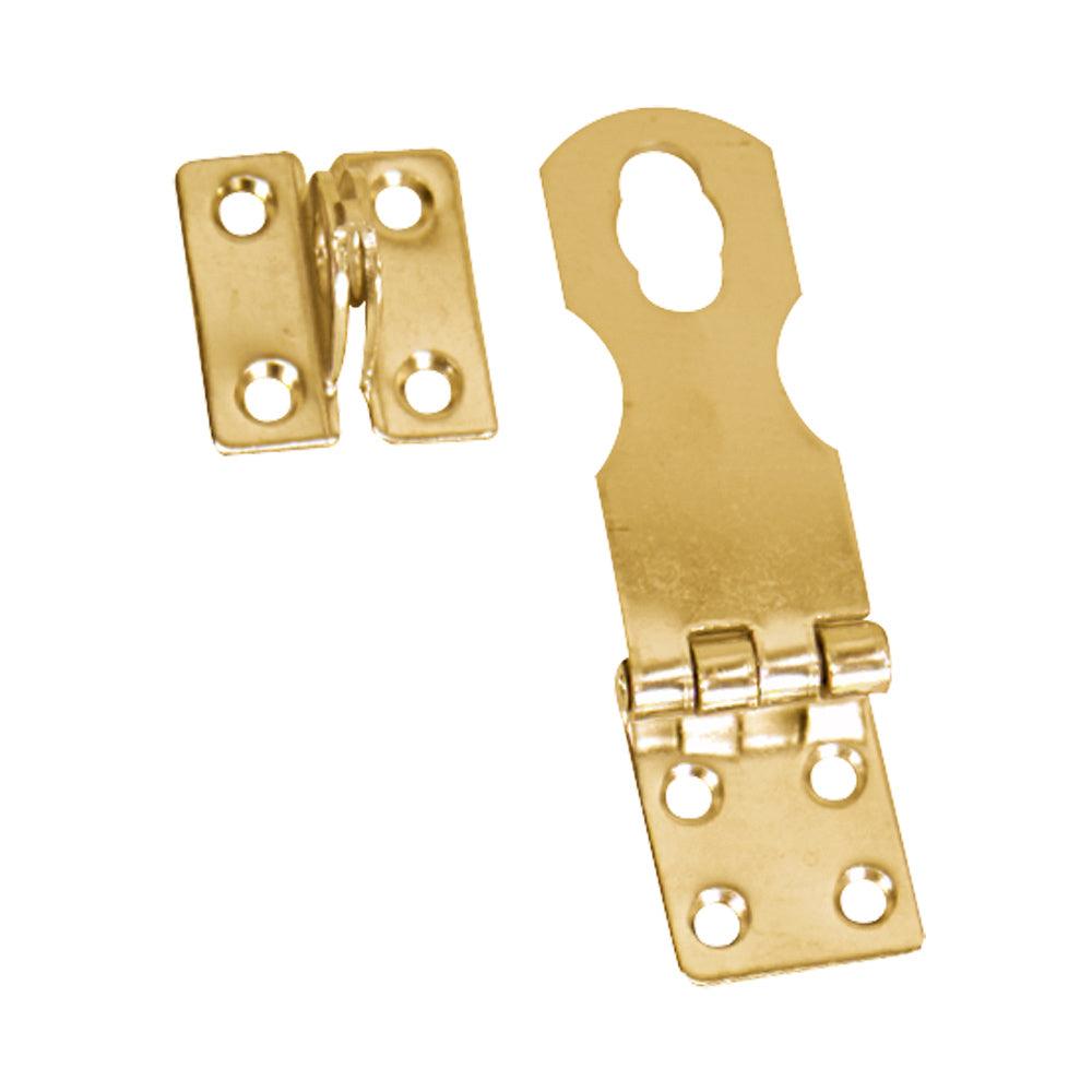 Whitecap Swivel Safety Hasp - Polished Brass - 1" x 3" - Boat Gear USA