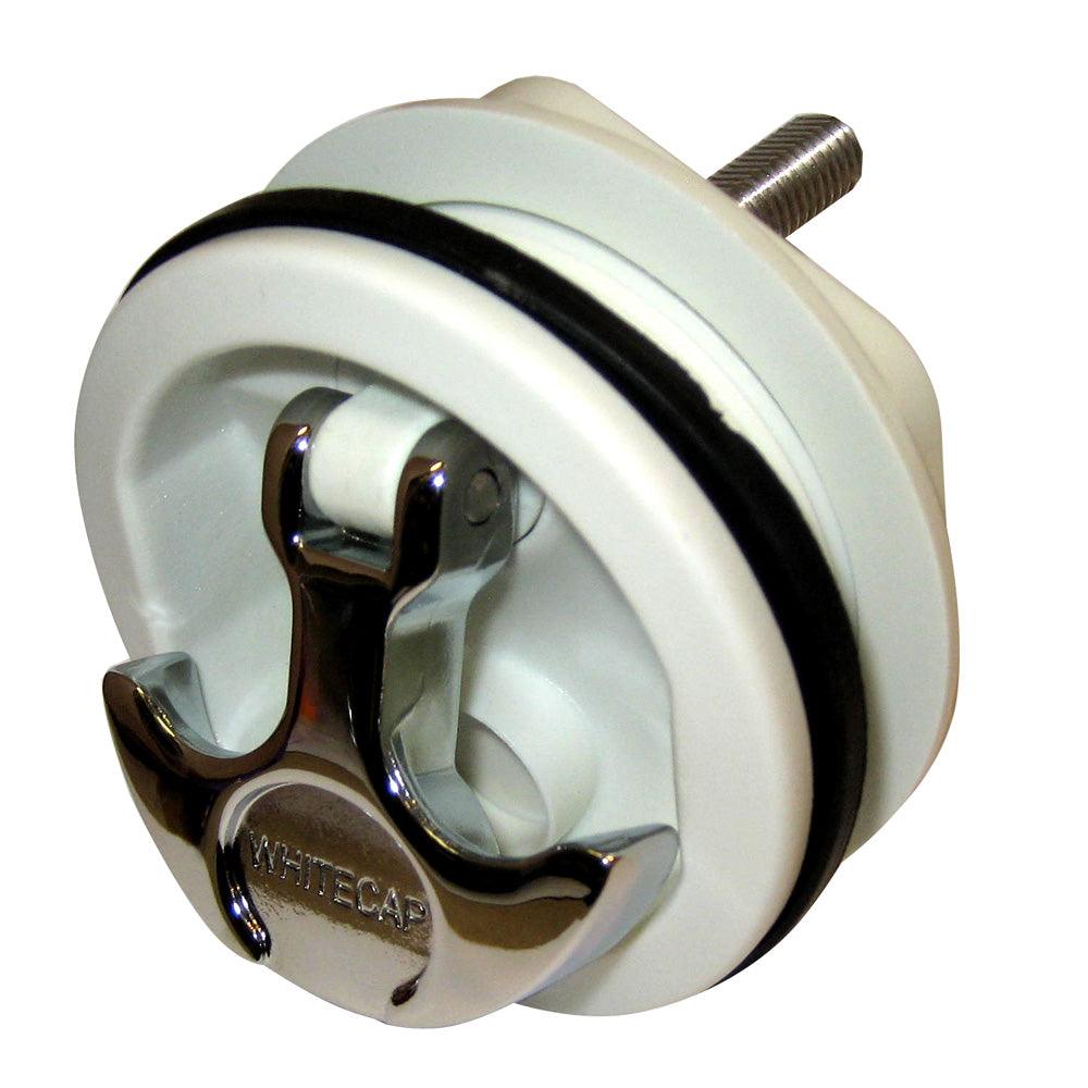 Whitecap T-Handle Latch - Chrome Plated Zamac/White Nylon - No Lock - Freshwater Use Only - Boat Gear USA