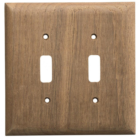 Whitecap Teak 2-Toggle Switch/Receptacle Cover Plate - Boat Gear USA