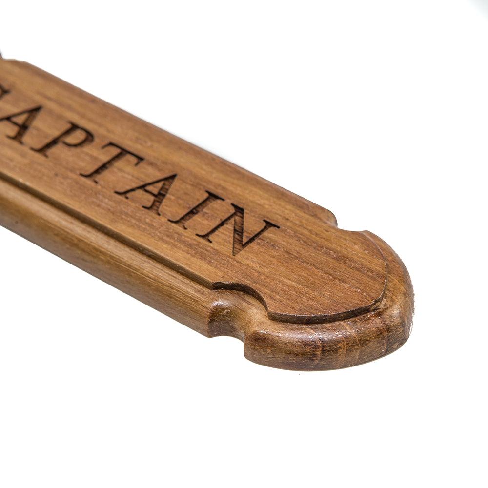 Whitecap Teak "CAPTAIN" Name Plate - Boat Gear USA