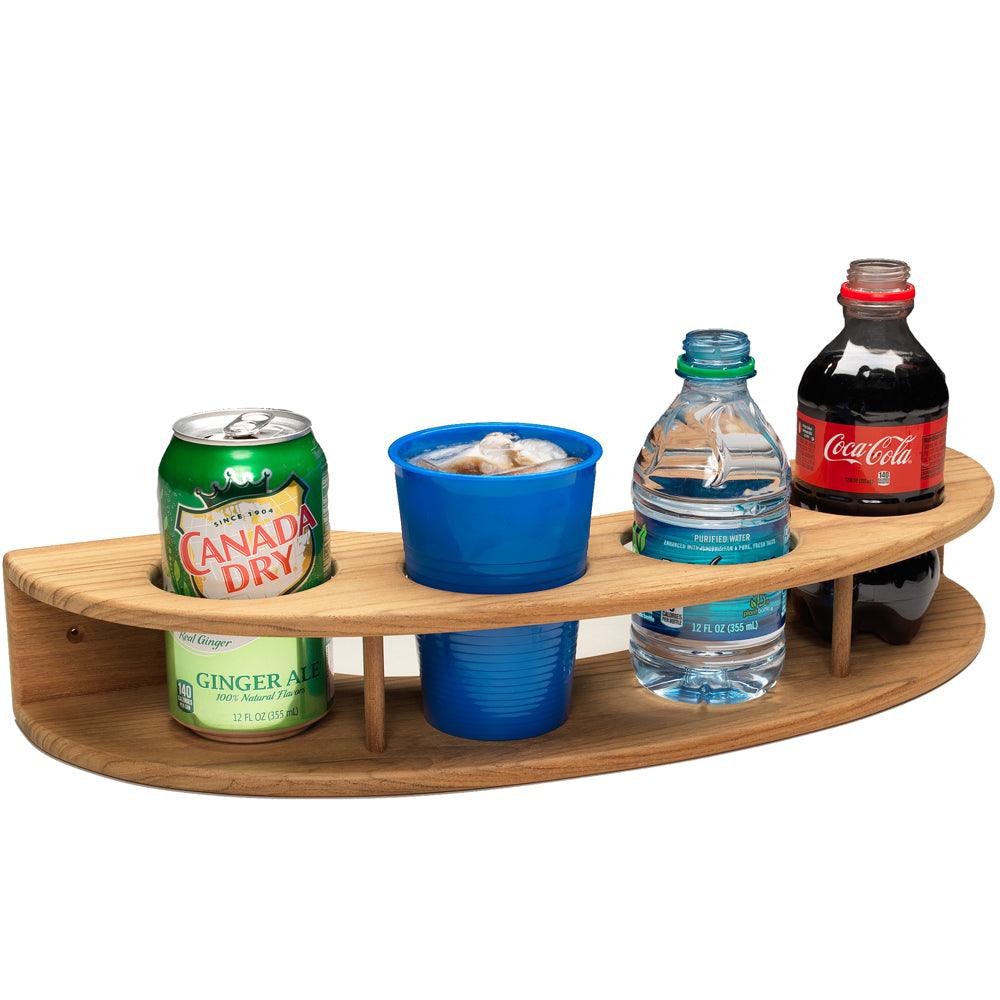 Whitecap Teak Curved Four-Drink Rack - Boat Gear USA