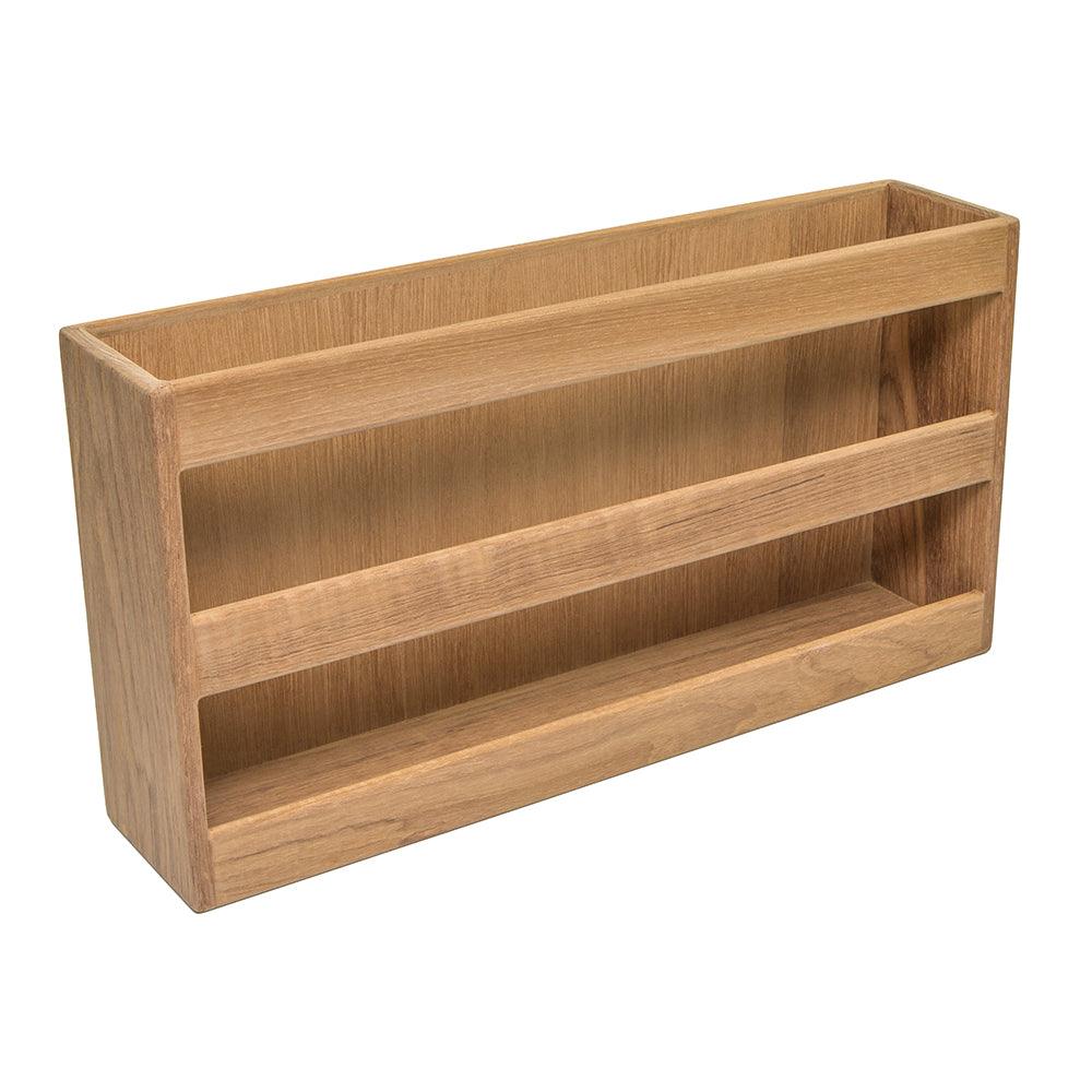 Whitecap Teak Double-Wide Magazine Rack - Boat Gear USA