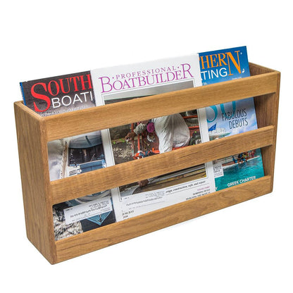 Whitecap Teak Double-Wide Magazine Rack - Boat Gear USA