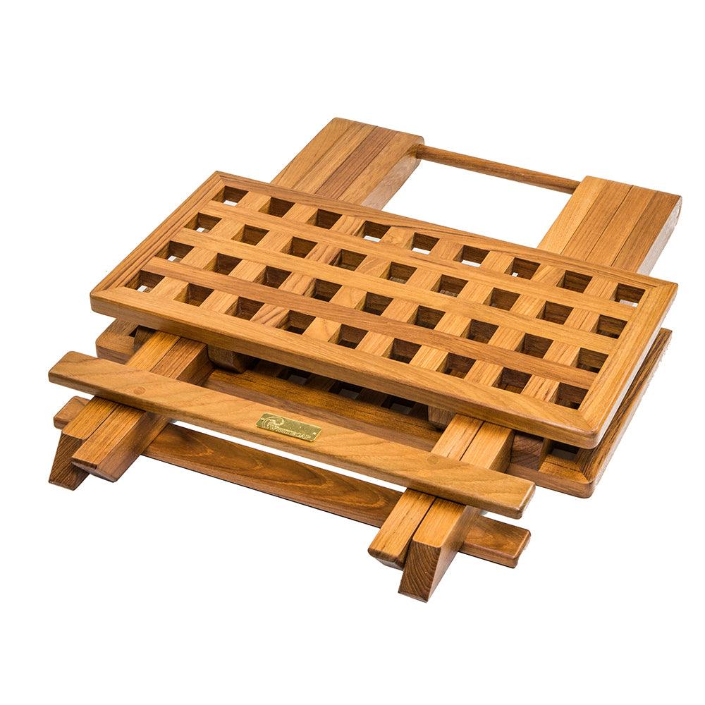 Whitecap Teak Grate Top Fold-Away Table - Boat Gear USA