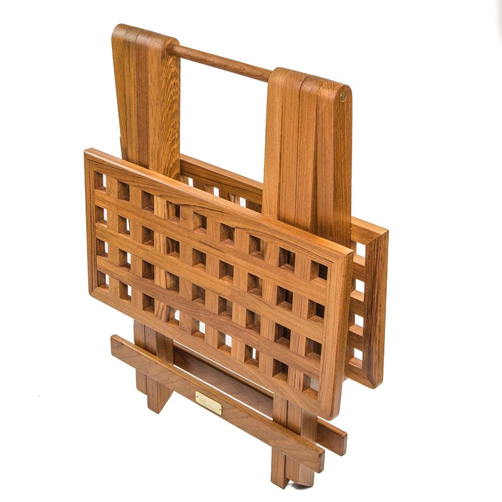 Whitecap Teak Grate Top Fold-Away Table - Boat Gear USA