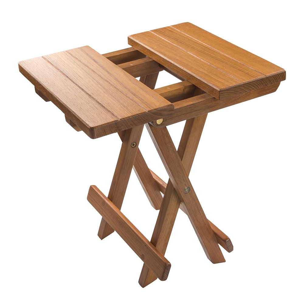 Whitecap Teak Grooved Top Fold-Away Table/Stool - Boat Gear USA