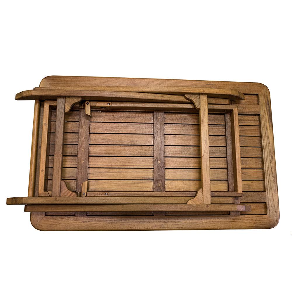 Whitecap Teak Large Adjustable Slat Top Table - Boat Gear USA