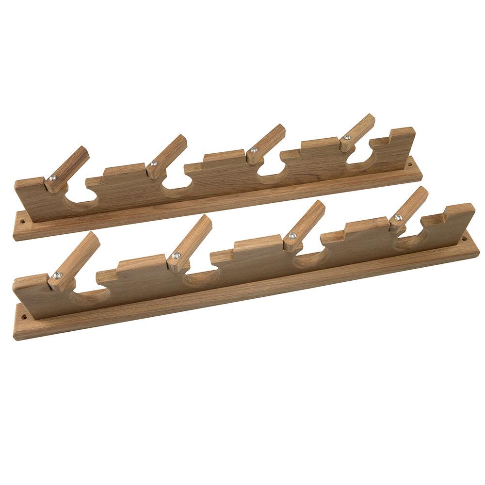 Whitecap Teak Lock-In Four-Rod Storage Rack - Boat Gear USA