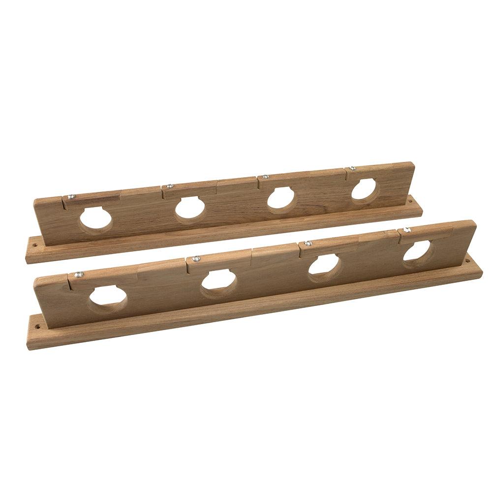 Whitecap Teak Lock-In Four-Rod Storage Rack - Boat Gear USA