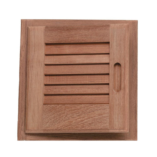 Whitecap Teak Louvered Door & Frame - Left Hand - 12" x 12" - Boat Gear USA