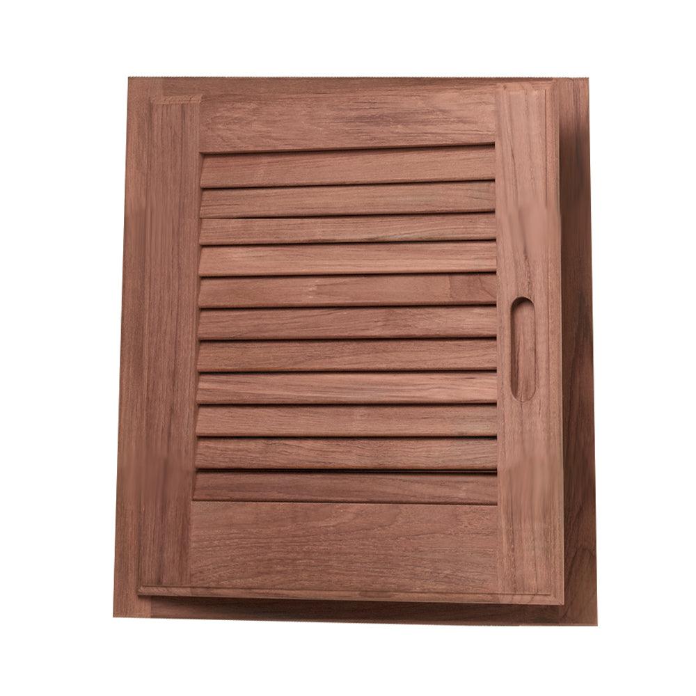 Whitecap Teak Louvered Door & Frame - Left Hand - 15" x 15" - Boat Gear USA