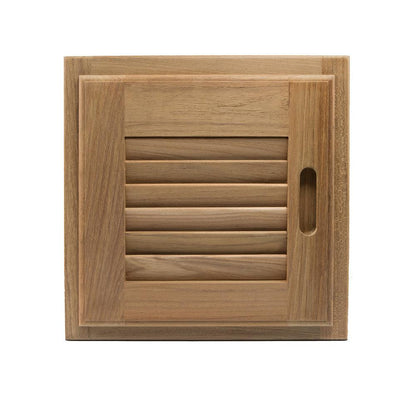 Whitecap Teak Louvered Door & Frame - Right Hand - 12" x 12" - Boat Gear USA