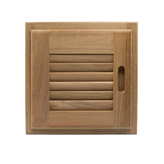 Whitecap Teak Louvered Door & Frame - Right Hand - 12" x 12" - Boat Gear USA