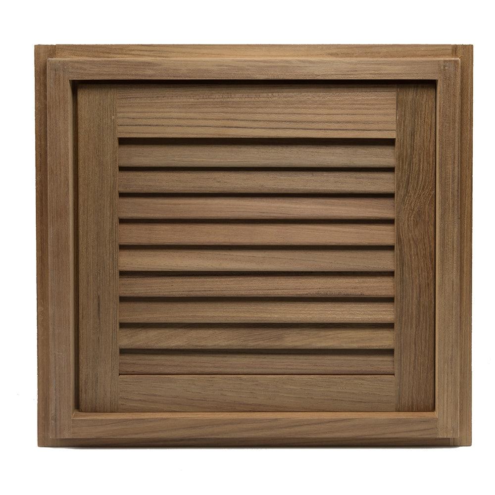 Whitecap Teak Louvered Door & Frame - Right Hand - 15" x 15" - Boat Gear USA