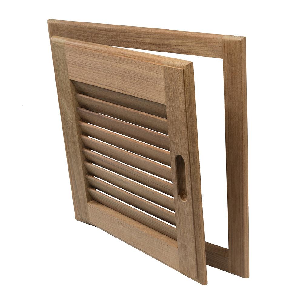 Whitecap Teak Louvered Door & Frame - Right Hand - 15" x 15" - Boat Gear USA