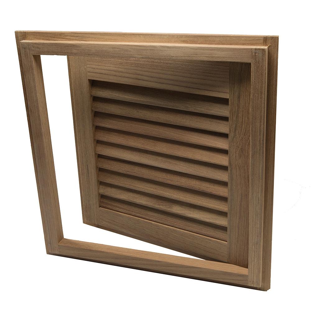 Whitecap Teak Louvered Door & Frame - Right Hand - 15" x 15" - Boat Gear USA