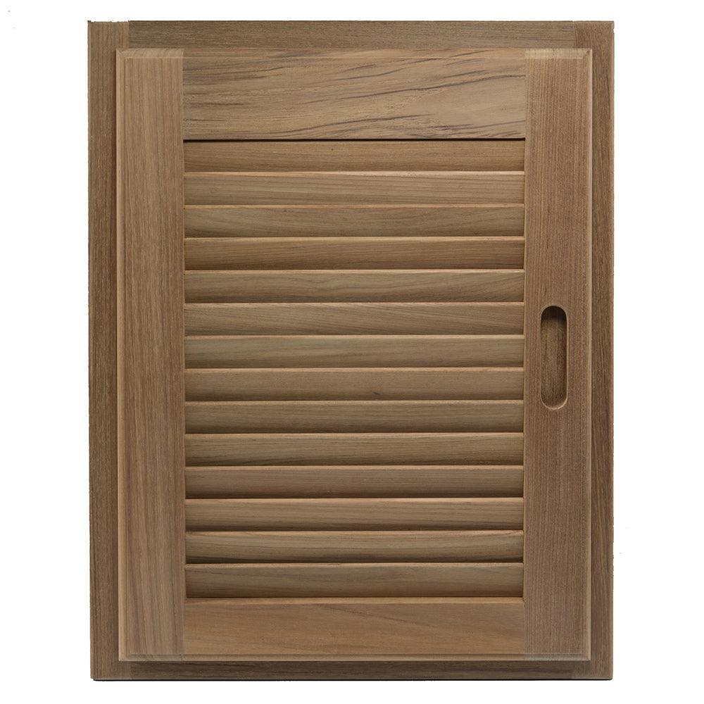 Whitecap Teak Louvered Door & Frame - Right Hand - 15" x 20" - Boat Gear USA