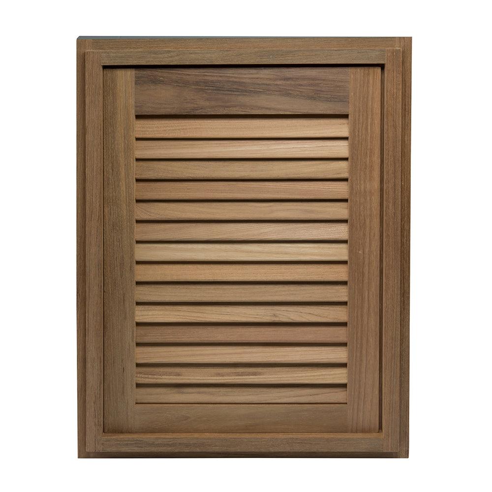 Whitecap Teak Louvered Door & Frame - Right Hand - 15" x 20" - Boat Gear USA