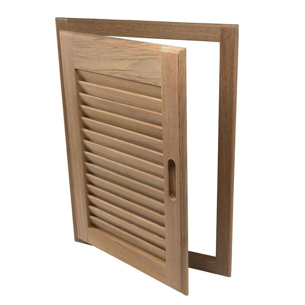 Whitecap Teak Louvered Door & Frame - Right Hand - 15" x 20" - Boat Gear USA