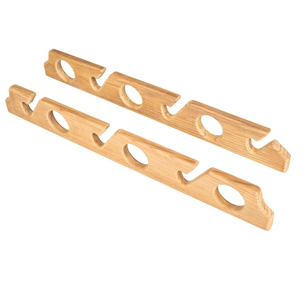Whitecap Teak Six-Rod Storage Rack - Pair - Boat Gear USA