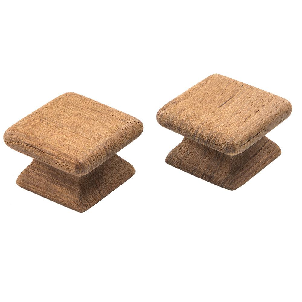 Whitecap Teak Square Drawer Knob - 1-1/8" - 2 Pack - Boat Gear USA