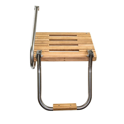 Whitecap Teak Swim Platform w/Ladder f/Outboard Motors - Boat Gear USA