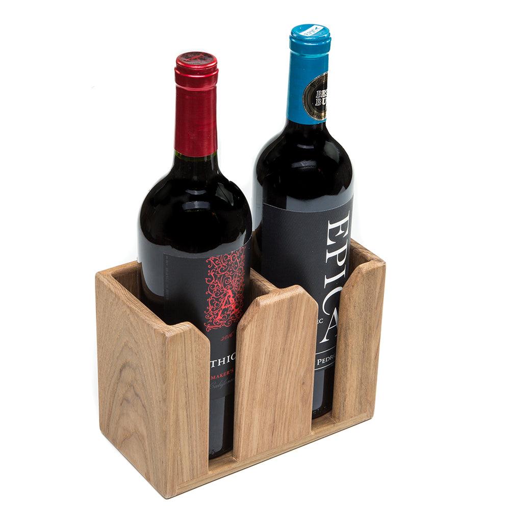 Whitecap Teak Two-Bottle Rack - Boat Gear USA