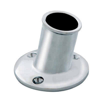 Whitecap Top-Mounted Flag Pole Socket CP/Brass - 1" ID - Boat Gear USA