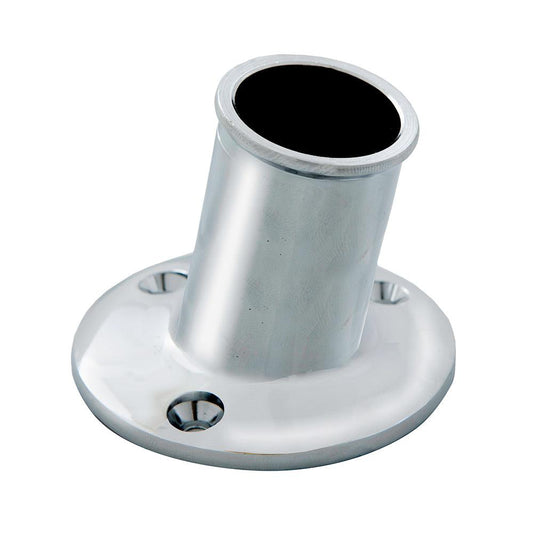 Whitecap Top-Mounted Flag Pole Socket CP/Brass - 1" ID - Boat Gear USA