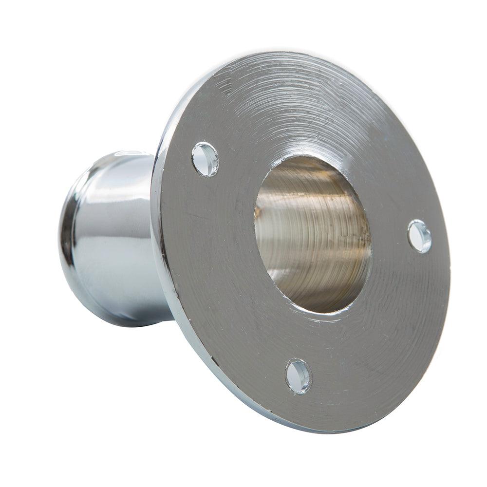 Whitecap Top-Mounted Flag Pole Socket CP/Brass - 1" ID - Boat Gear USA
