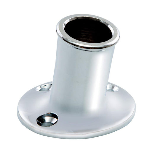 Whitecap Top-Mounted Flag Pole Socket CP/Brass - 3/4" ID - Boat Gear USA