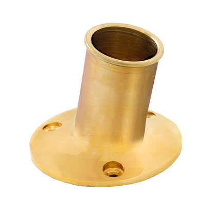 Whitecap Top-Mounted Flag Pole Socket Polished Brass - 1" ID - Boat Gear USA