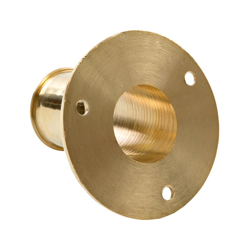 Whitecap Top-Mounted Flag Pole Socket Polished Brass - 1" ID - Boat Gear USA
