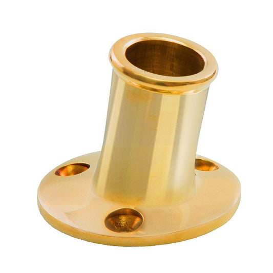 Whitecap Top-Mounted Flag Pole Socket Polished Brass - 3/4" ID - Boat Gear USA