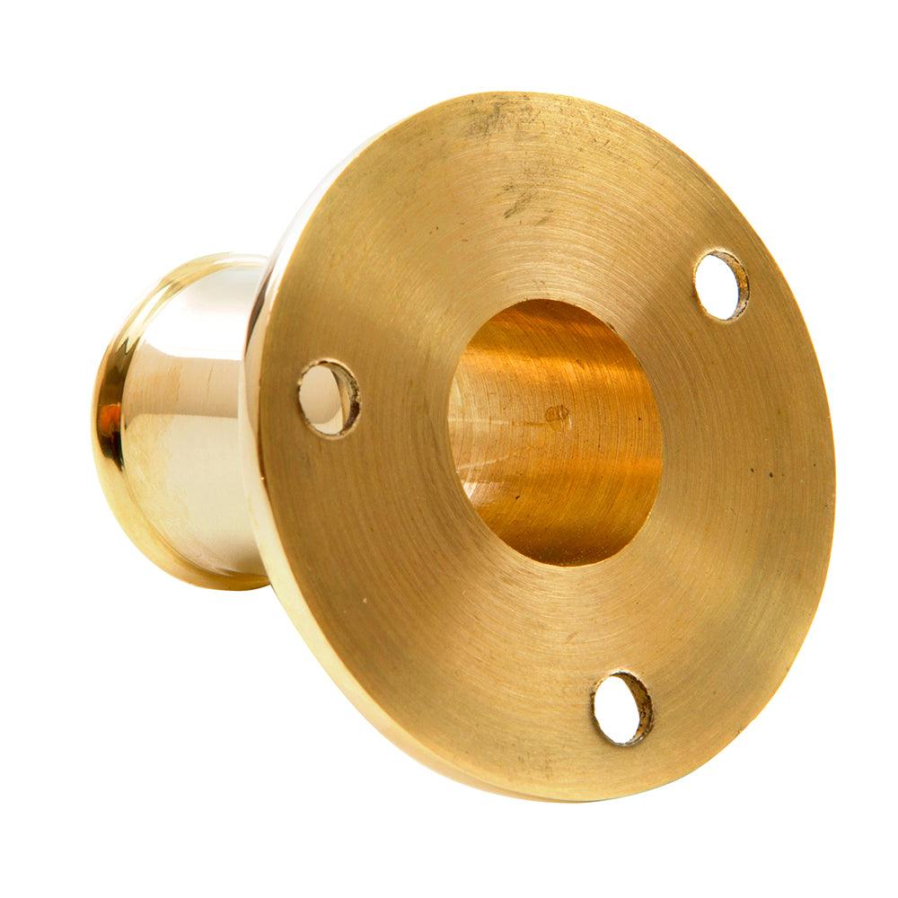 Whitecap Top-Mounted Flag Pole Socket Polished Brass - 3/4" ID - Boat Gear USA