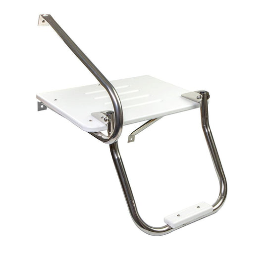 Whitecap White Poly Swim Platform w/Ladder f/Outboard Motors - Boat Gear USA